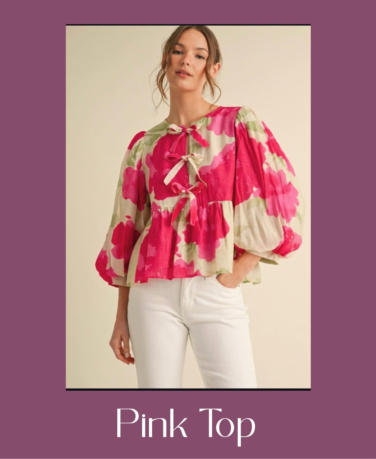 Bloom Bow Blouse – Pink Peony