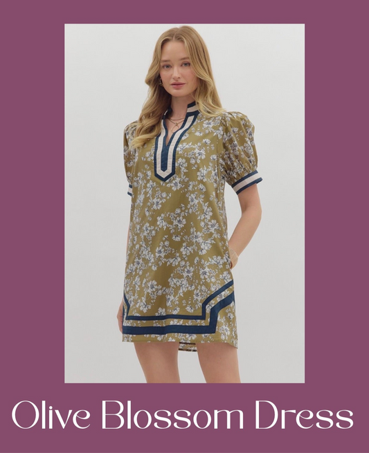 Olive Blossom Dress