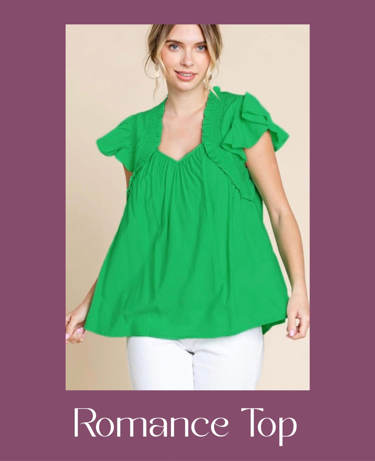 Ruffle Romance Top – Kelly Green