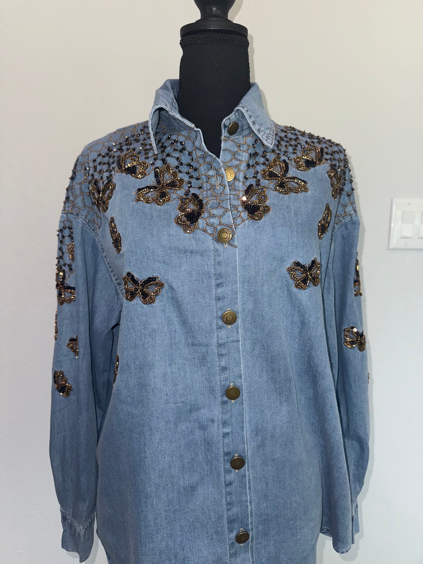🦋 The Monarch Denim Shacket