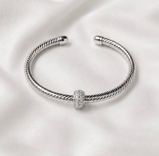 Silver Twist Cuff Bracelet