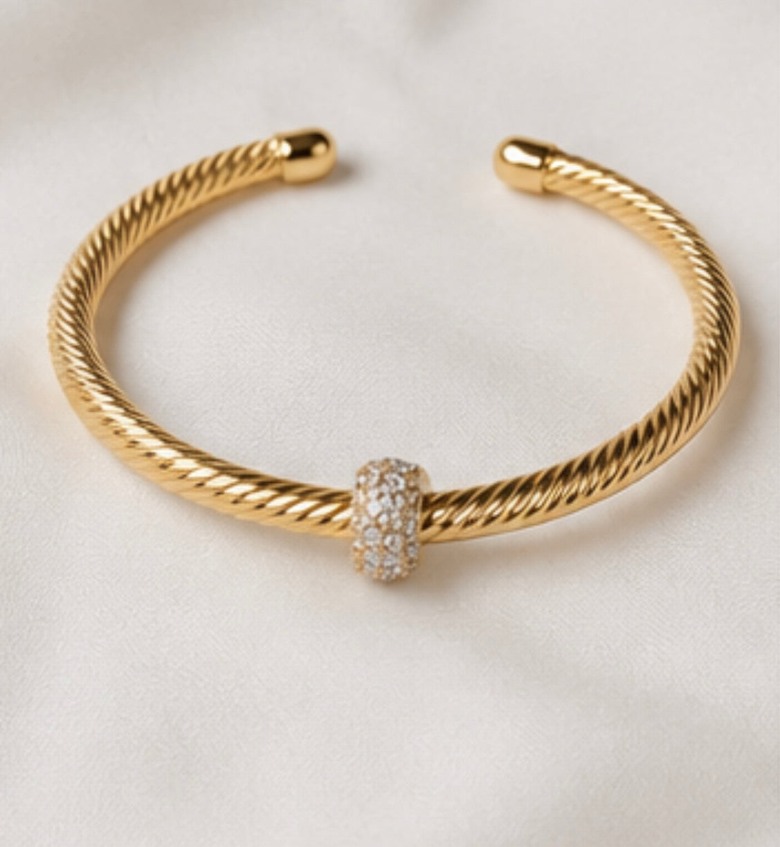 Gold Twist Cuff Bracelet