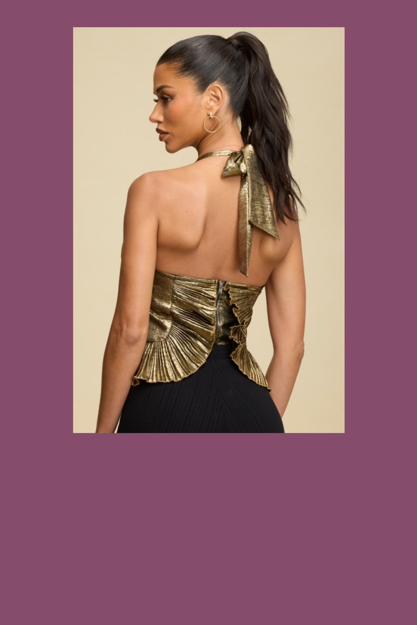 The Aurelia Metallic Ruffle Top